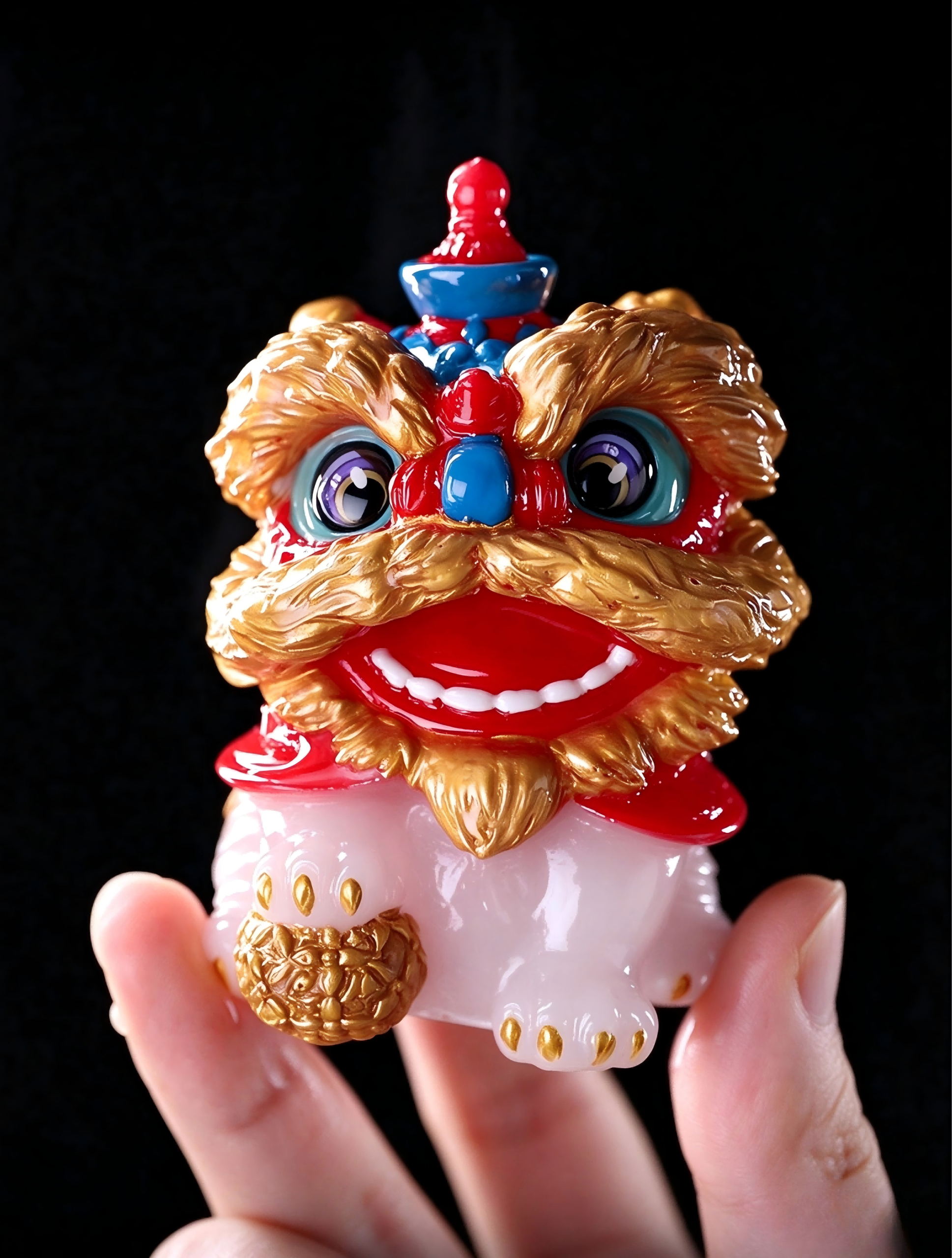 Creative Chinese-Style Festive Lion Dance Couple Tea Pets – Heat-Activated Color-Changing Tea Figurines, Unique Tea Set Decorations and Ornaments - Image 8