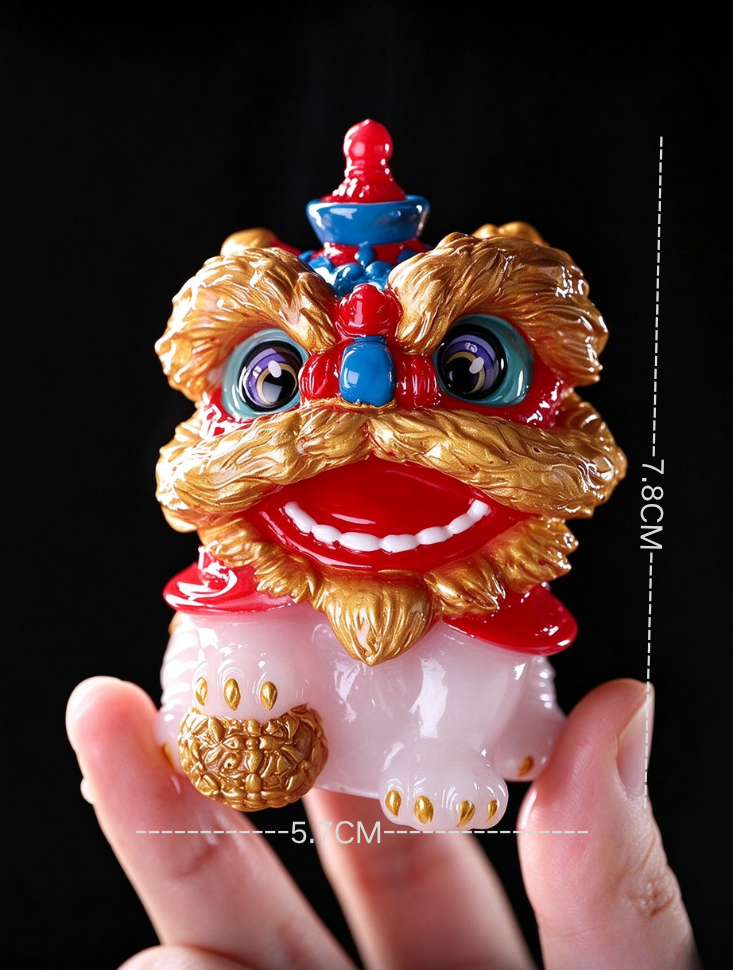 Creative Chinese-Style Festive Lion Dance Couple Tea Pets – Heat-Activated Color-Changing Tea Figurines, Unique Tea Set Decorations and Ornaments - Image 9